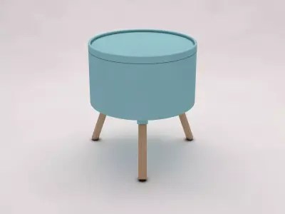 SIDE TABLE---Chest and tripod 3D model