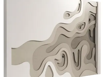 Decorativ panel wave 26 3D model