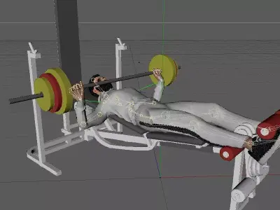 CHEST BENCH PRESS Low-poly 3D model
