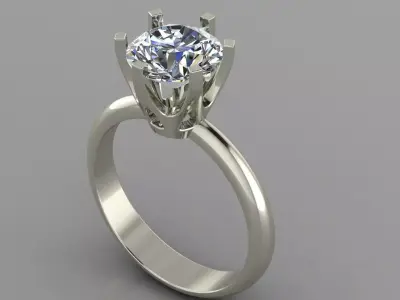 Solitaire ring 3D print model
