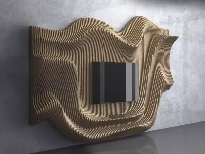 Parametric Wavy Wooden Wall Decor - 18 - CNC files for cutting 3D model