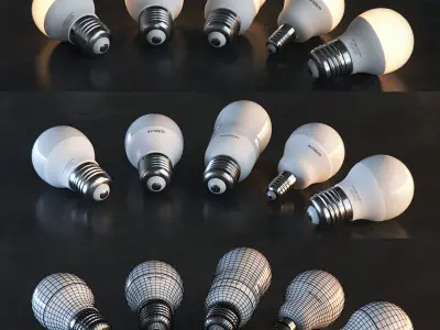 LED Bulb Lamps Set Avid Lighting Free 3D model
