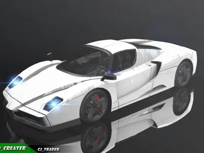 lowpoly Ferrari Enzo Super Racing Car 3D Model Low-poly 3D model