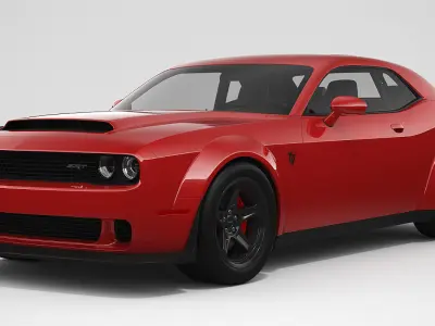 Dodge Challenger Demon 2018 with Interior 3D model