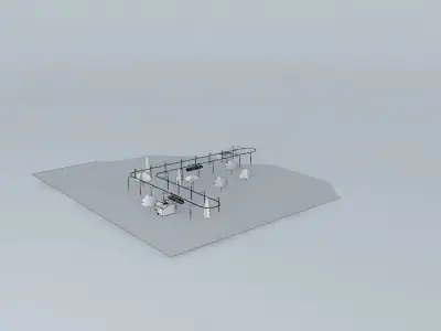 Short monorail layout 3D model
