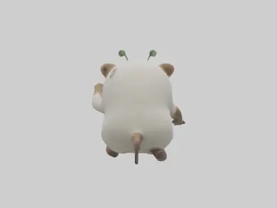 Lemming running across tundra model Low-poly 3D model