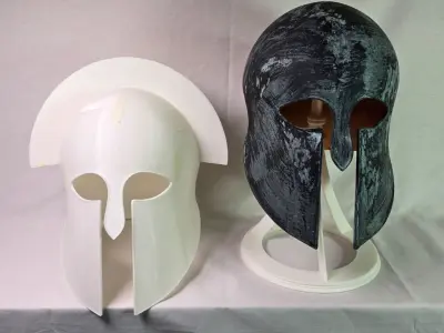 Early Corinthian Helmet with Stand 3D print model