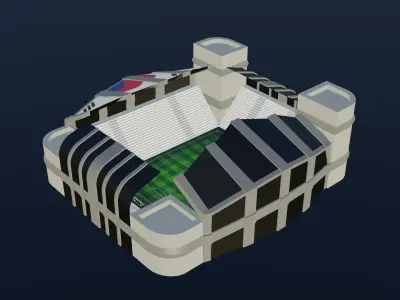 Football Stadium - South Korea Low-poly 3D model
