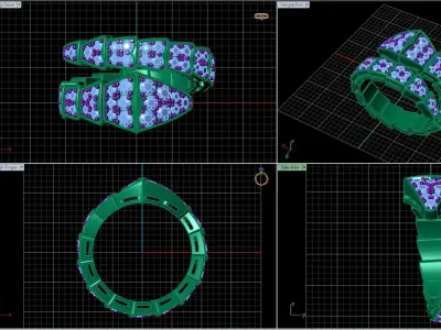 BVLGARI snake diamonds ring 3D print model