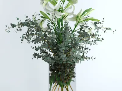 Lilies and Eucalyptus 3D model