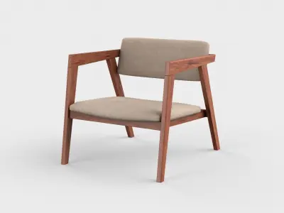 Eclipse Arm-Chair fabric Low-poly 3D model