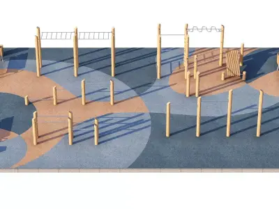 Workout sport playground 3D model