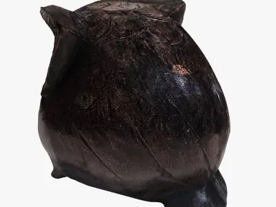 Figurine Owl wood 3D model