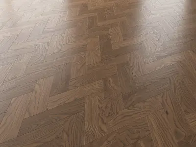 Parquet Oak Black Walnut Brushed set 5 3D model