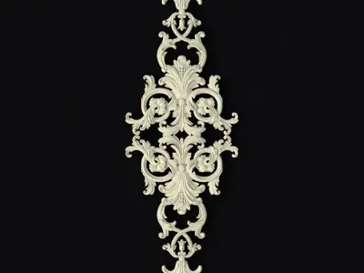 Central decor ornament for furniture 3D model 1062