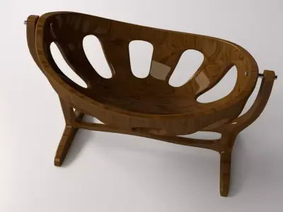 WoodenCrib wooden chair 3D model