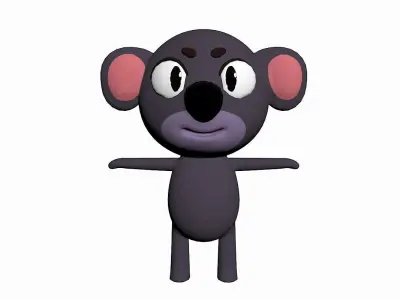 Cartoon Koala Character Low-poly 3D model