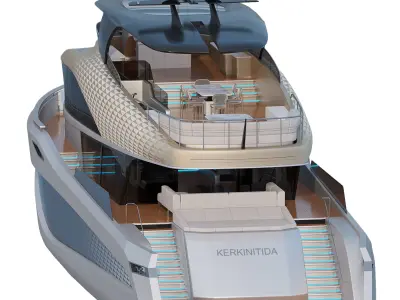  Electric motor yacht Kerkinitida luxury class 27m 3D model