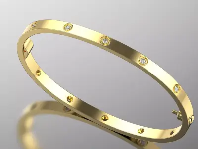 Bracelet Love 170mm 10 gem 3D print model