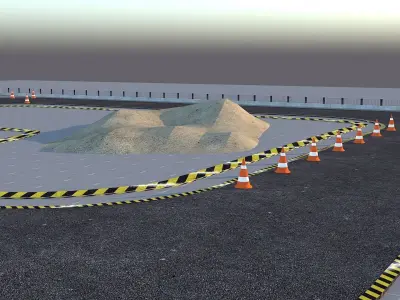 Drift Circuit Race Track Low-poly 3D model