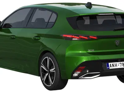 Peugeot 308 hybrid 2022 3D model