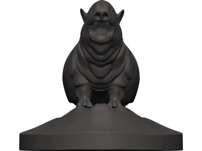 Hippopotamus hogwarts hippogriff figurine 3D model