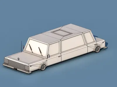 Cartoon Limousine Car Low-poly 3D model