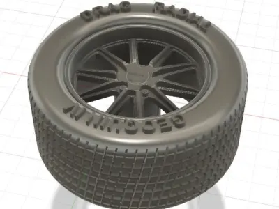 AR Rodder Wheels with Tires and Brakes for 3D Printing 3D print model