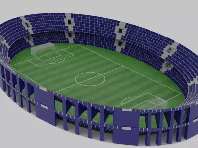  Football Stadium  Low-poly 3D model