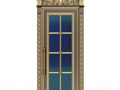 Carved Door Classic 01102 Black Low-poly 3D model