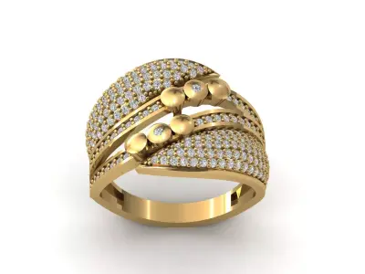 STL 3DM Print Ready Women Diamond Ring Lightweight Printable  3D print model 47