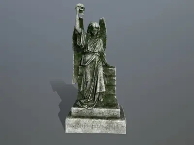 statue 2 of angel Low-poly 3D model