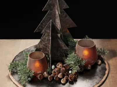 Christmas Decorative set 3D model get