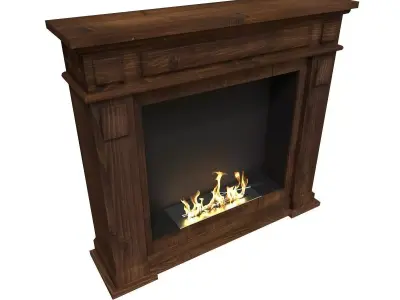Bio Fireplace Free Standing Interior Design Low-poly 3D model