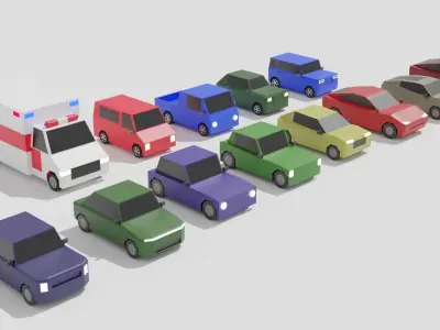 Low Poly Cars Full Pack Low-poly 3D model