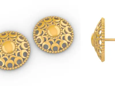 Shravya Mandala Pendant Set With Ring 3D print model