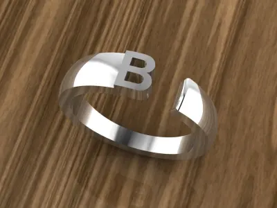 Alphabet Ring B 3D print model
