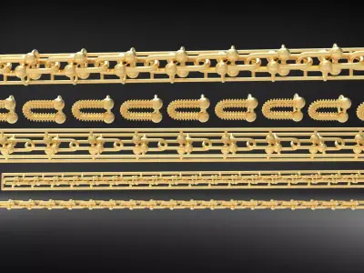 Tiffany Style Bracelet Chain Set 3D Models 3D print model