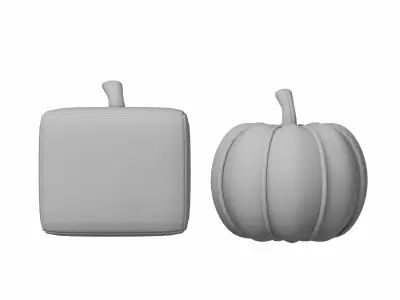  Fabric Pumpkin Decor SET 2 3D model