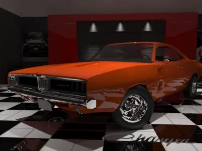 Garage Auto Low-poly 3D model