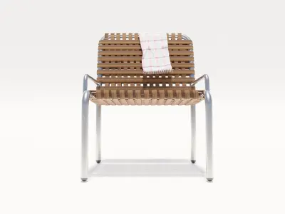 Chair 3d model wooden with towel Free 3D model