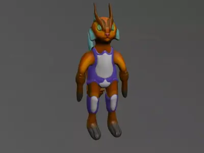 Squirrel animal in outfit Low-poly 3D model
