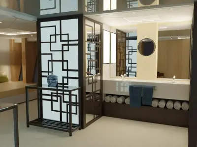 Luxury Apartment Bedroom Low-poly 3D model