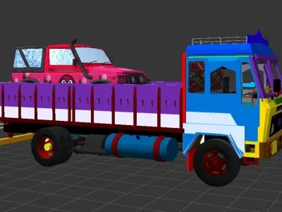 Ashok Leyland comet truck Low-poly 3D model