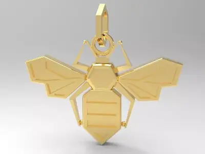 bee pendant enamel 3D print model