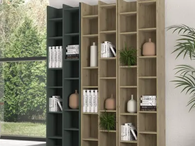 Green book shelf Free low-poly 3D model