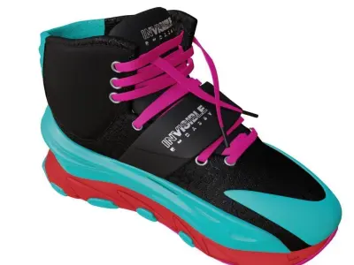 colorful sneakers animation Low-poly 3D model