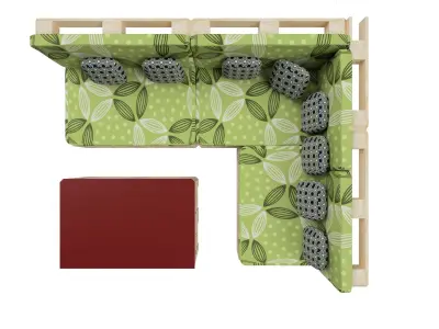 Sofa corner with pallets 3D model