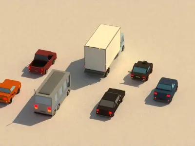 Low-Poly Rigged Vehicles Pack Low-poly 3D model