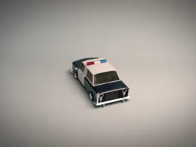Low Poly Police Car 01 Low-poly 3D model